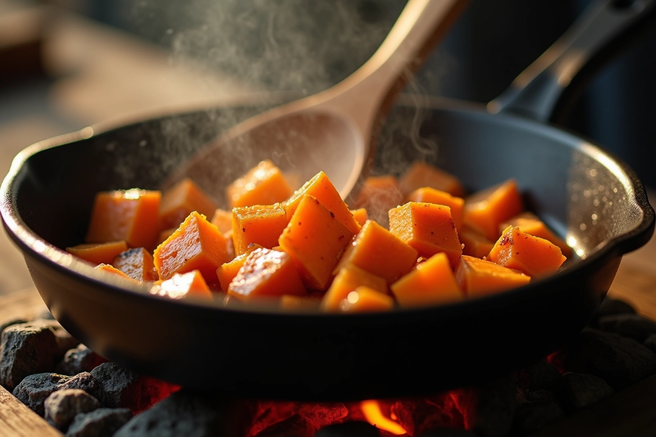 sweet potato black bean skillet step by step