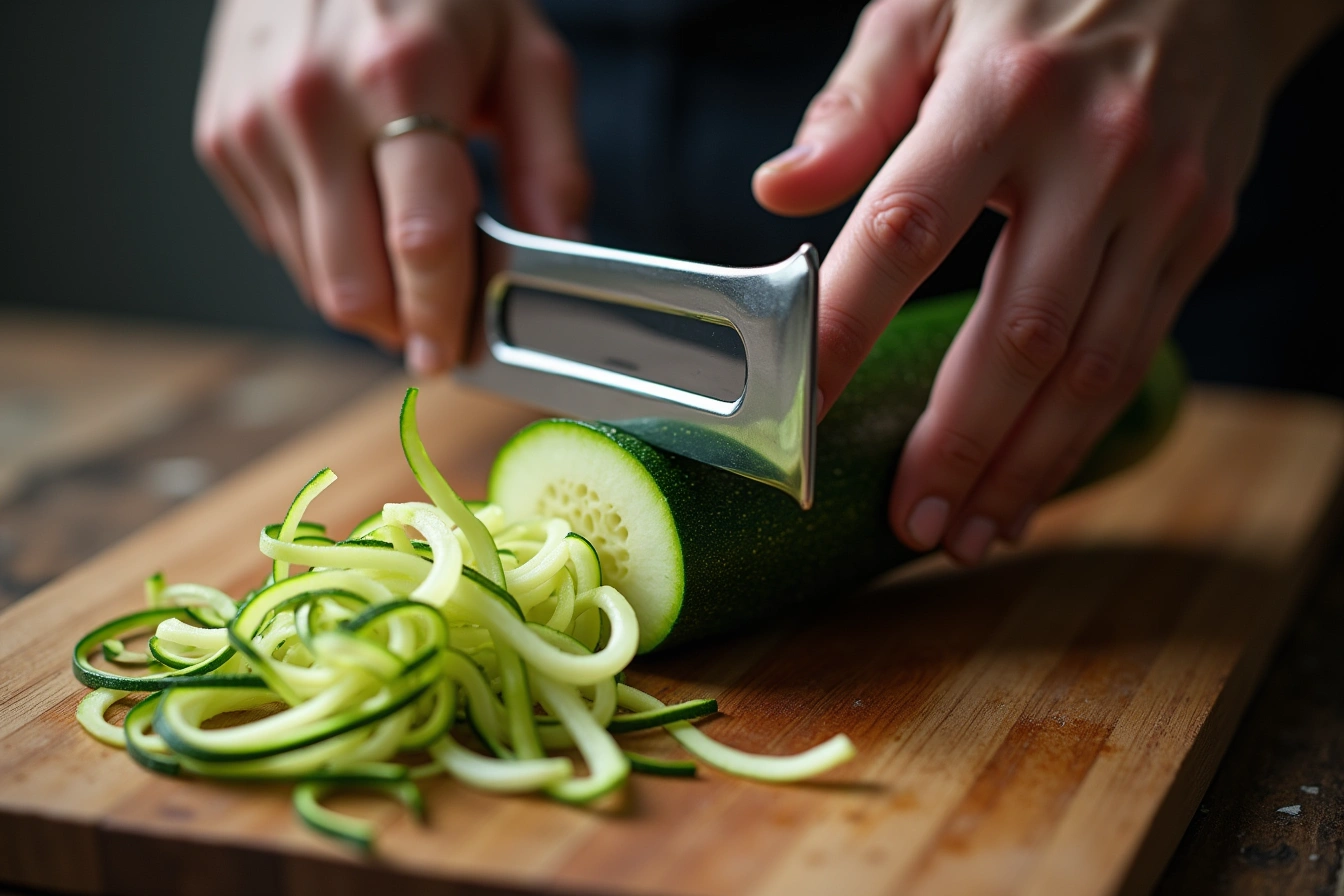 zucchini ribbon salad step by step